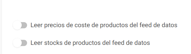 Establecer que se adquiera del feed los costes y los stocks de productos en Lighthouse Feed