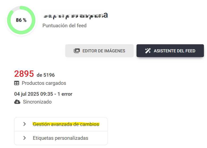 Gestión avanzada de cambios del feed en Lighthouse Feed