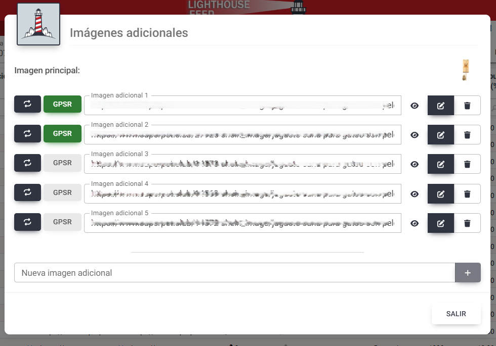 Imágenes adicionales en el feed en Lighthouse Feed