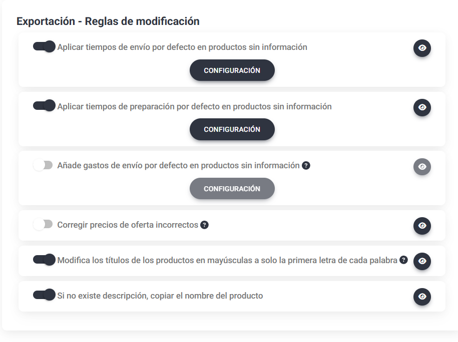 Reglas de modificación del feed de Lighthouse Feed