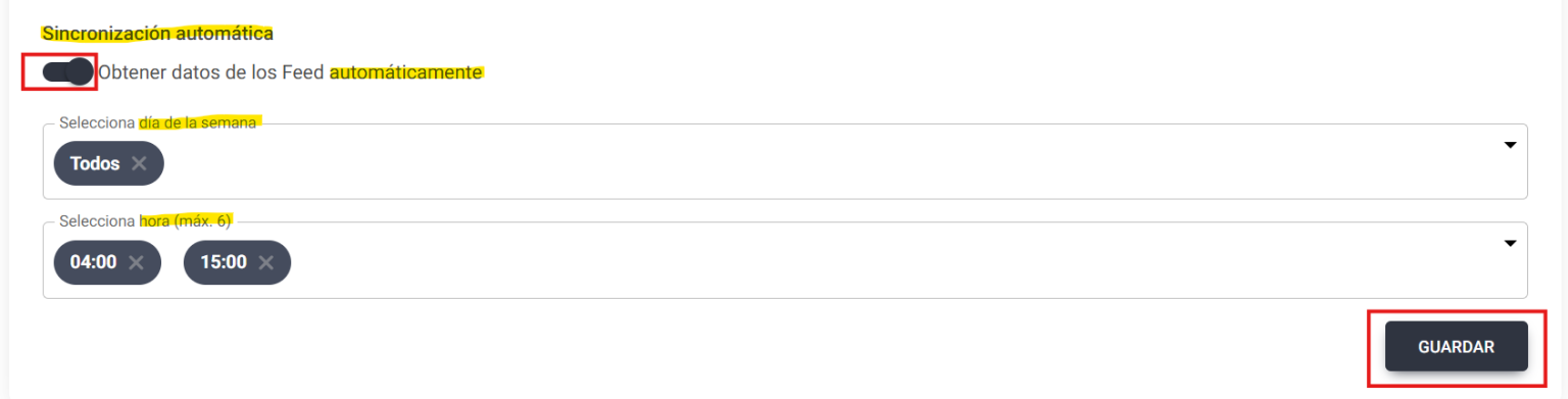 Configurar la sincronización del feed de manera automática en Lighthouse Feed