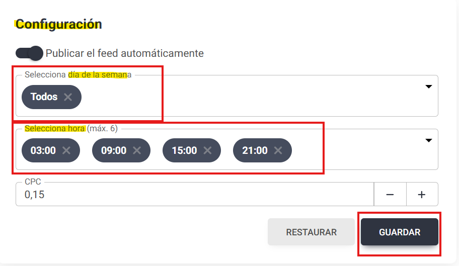 Configura la publicación del Feed para TikTok en Lighthouse Feed