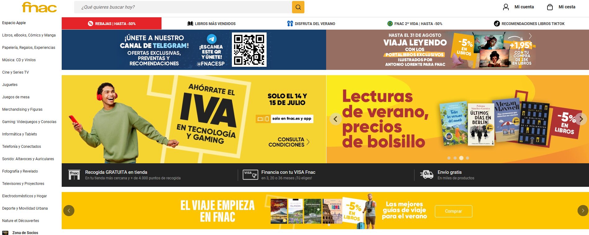Página de inicio fnac marketplace.