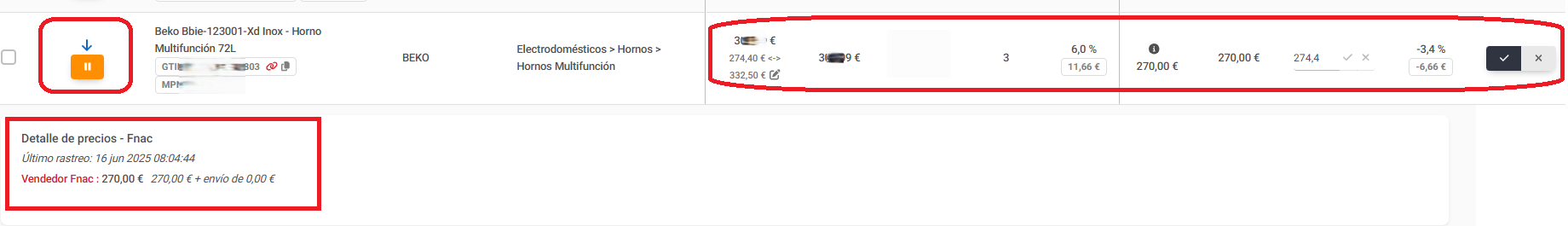 Fnack marketplace lighthouse feed rastreo de precios cambio manual.