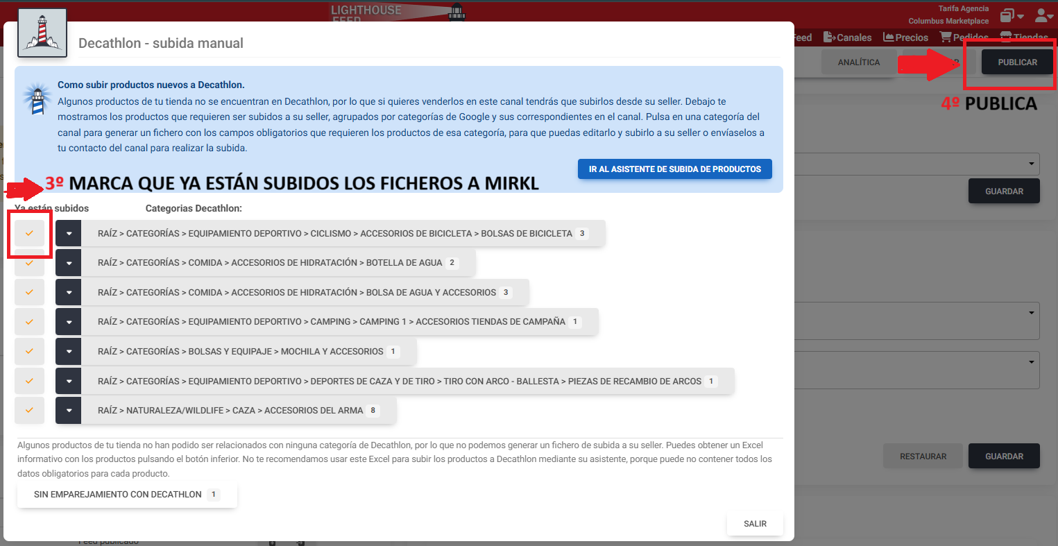 mirkl publicación de productos