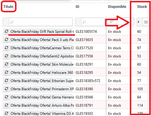 reglqa de filtrado por stock y nombre modificado