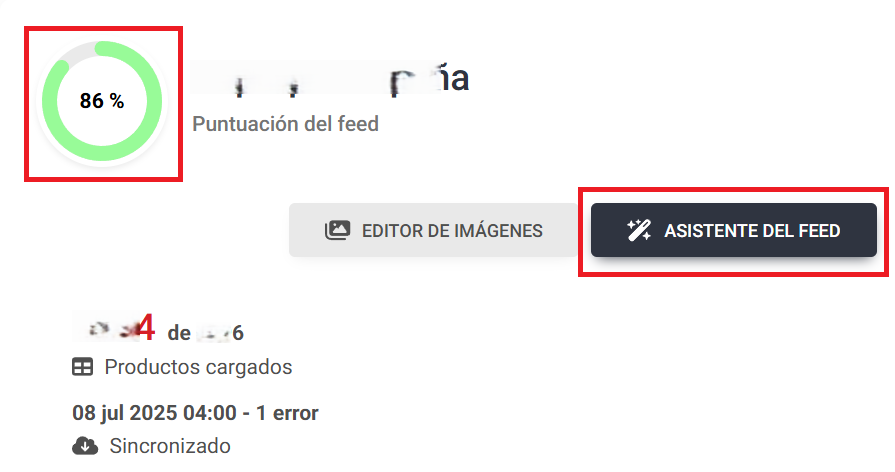 Puntuación del feed dentro de Lighthouse Feed