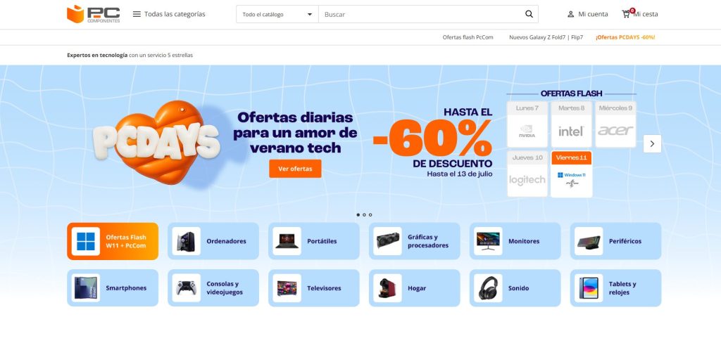 Página principal de PC Componentes