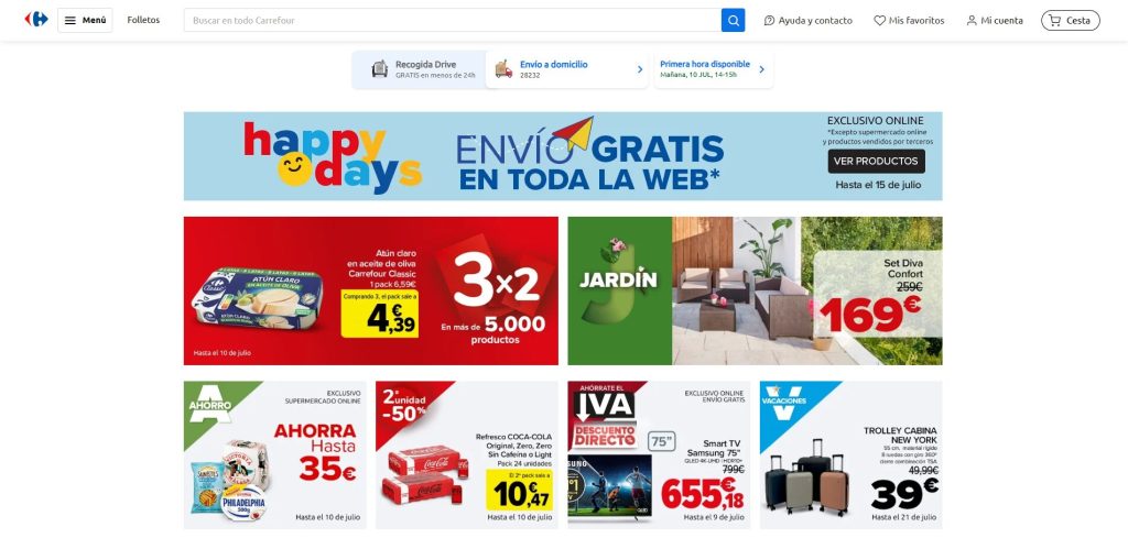 Página principal del seller de Carrefour